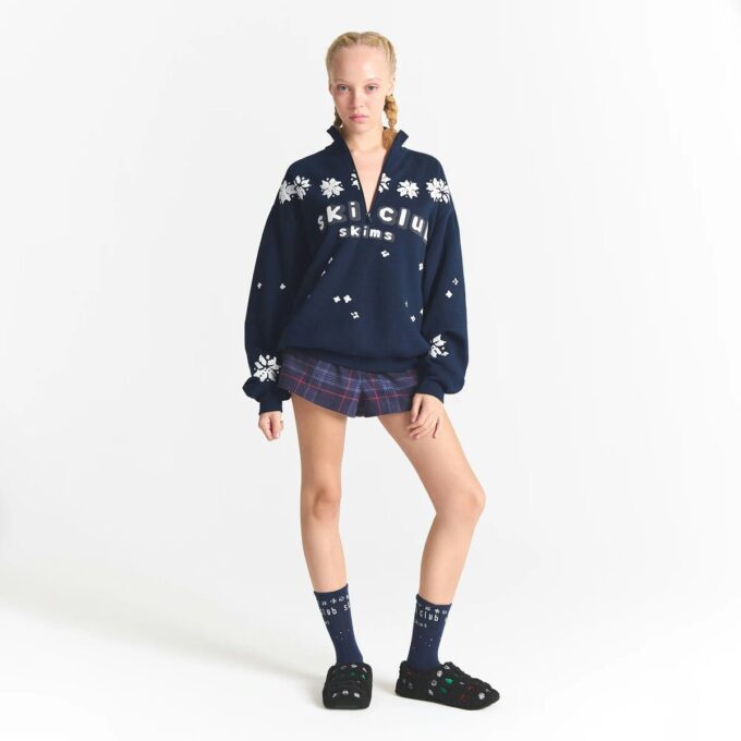 CACTUS PLANT FLEA MARKET X SKIMS COTTON FLEECE OVERSIZED QUARTER ZIP CACTUS PLANT FLEA MARKET X SKIMS COTTON FLEECE OVERSIZED QUARTER ZIP