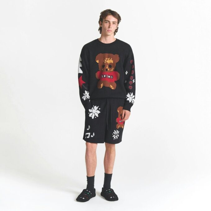 CACTUS PLANT FLEA MARKET X SKIMS COTTON KNIT MENS INTARSIA SHORT