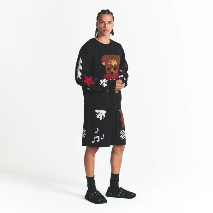 CACTUS PLANT FLEA MARKET X SKIMS COTTON KNIT MENS INTARSIA SHORT