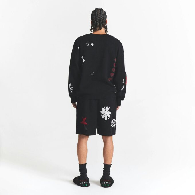 CACTUS PLANT FLEA MARKET X SKIMS COTTON KNIT MENS INTARSIA SWEATER