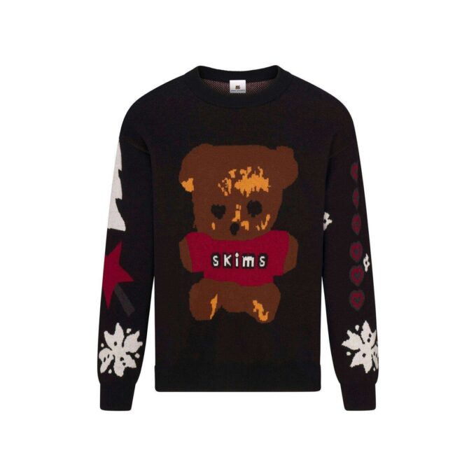 CACTUS PLANT FLEA MARKET X SKIMS COTTON KNIT MENS INTARSIA SWEATER