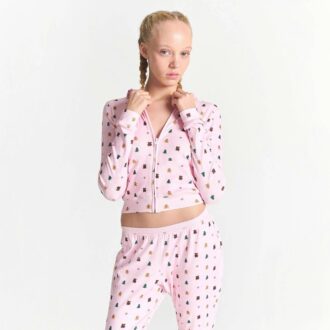 CACTUS PLANT FLEA MARKET X SKIMS PLUSH POINTELLE ZIP UP HOODIE