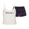 CACTUS PLANT FLEA MARKET X SKIMS SKIMS SLEEP LACE TANK AND FLANNEL SHORT SET
