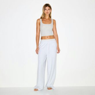 COTTON FLEECE OVERSIZED DOUBLE WAISTBAND PANT