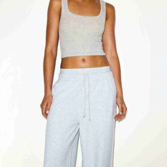 COTTON FLEECE OVERSIZED DOUBLE WAISTBAND PANT