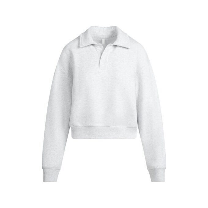 COTTON FLEECE POLO SWEATSHIRT