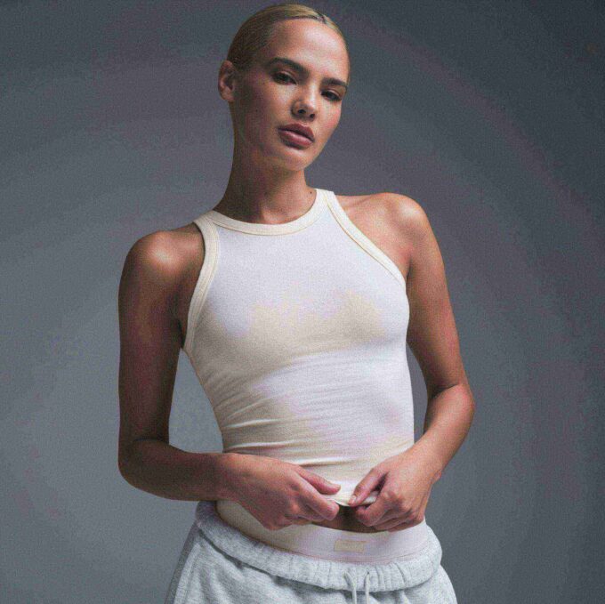 COTTON JERSEY CREW NECK TANK