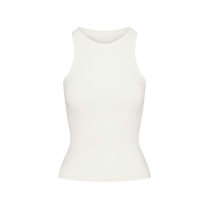 COTTON JERSEY CREW NECK TANK