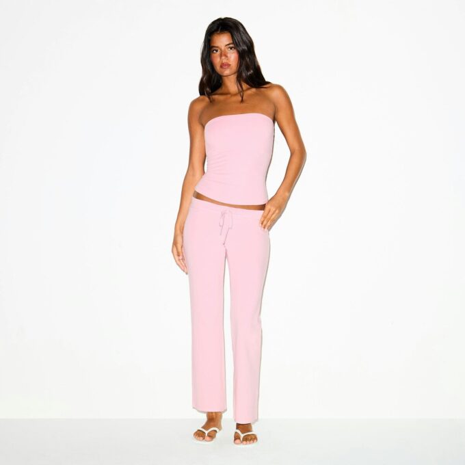 COTTON JERSEY LOW RISE CROP PANT COTTON JERSEY LOW RISE CROP PANT