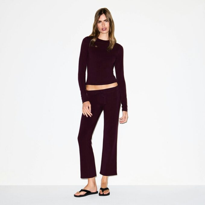 COTTON JERSEY LOW RISE CROP PANT COTTON JERSEY LOW RISE CROP PANT