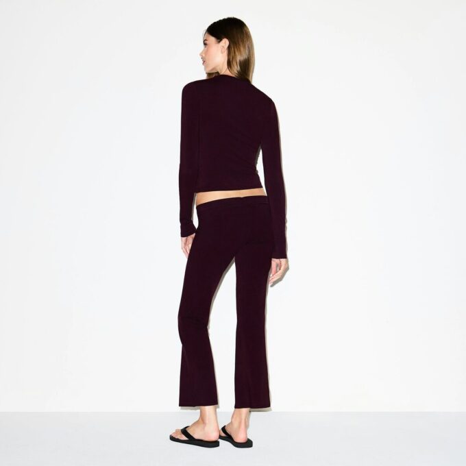 COTTON JERSEY LOW RISE CROP PANT COTTON JERSEY LOW RISE CROP PANT