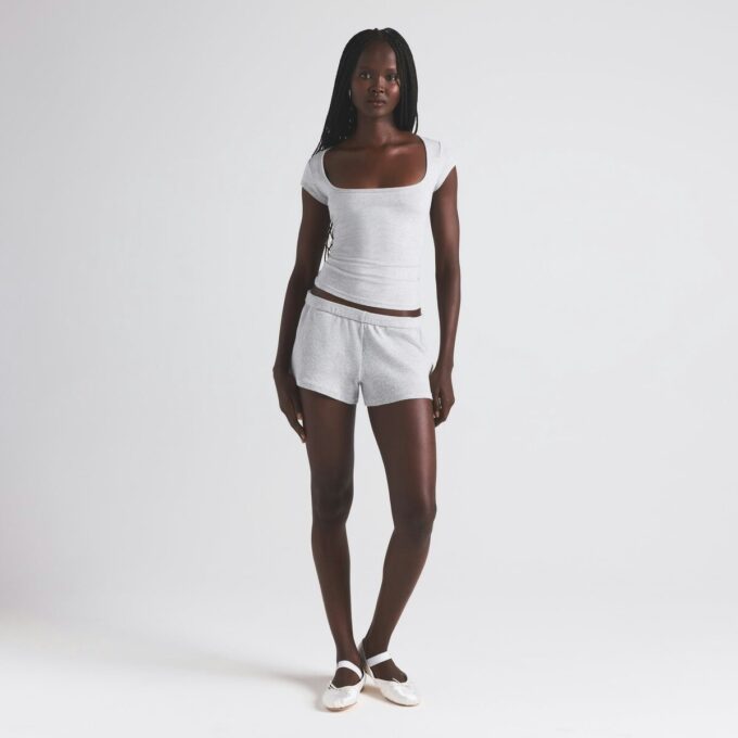 COTTON JERSEY SCOOP NECK T-SHIRT