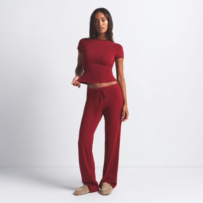 COTTON JERSEY STRAIGHT LEG PANT