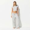 COTTON JERSEY WIDE LEG PANT