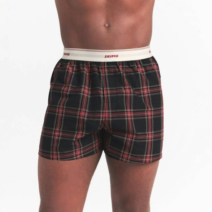 COTTON POPLIN MENS LOGO BAND BOXER