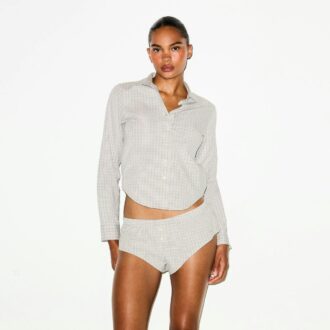 COTTON POPLIN MICRO SHORT SLEEP SET