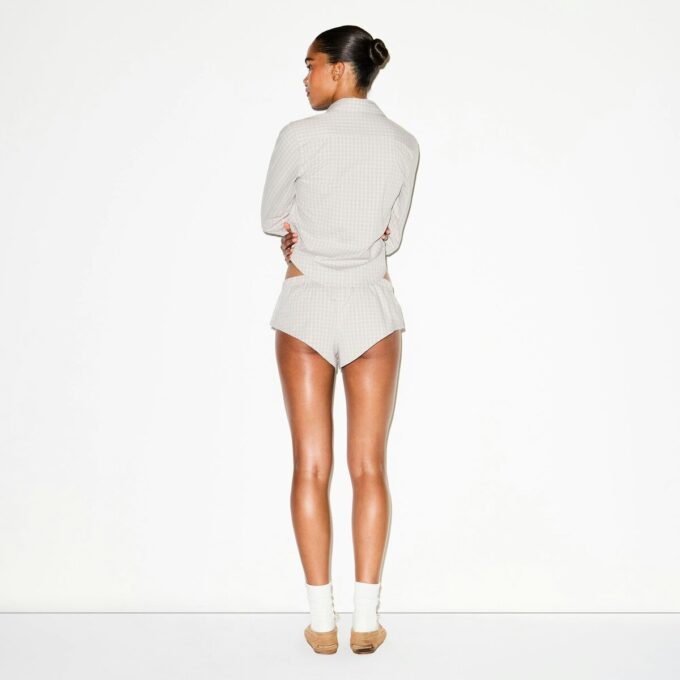 COTTON POPLIN MICRO SHORT SLEEP SET