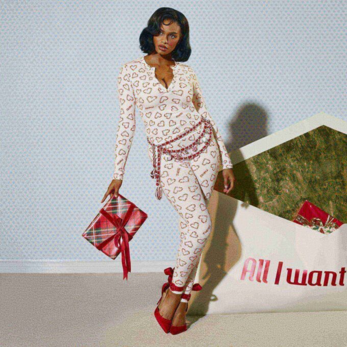 COTTON RIB HENLEY AND LEGGING SET