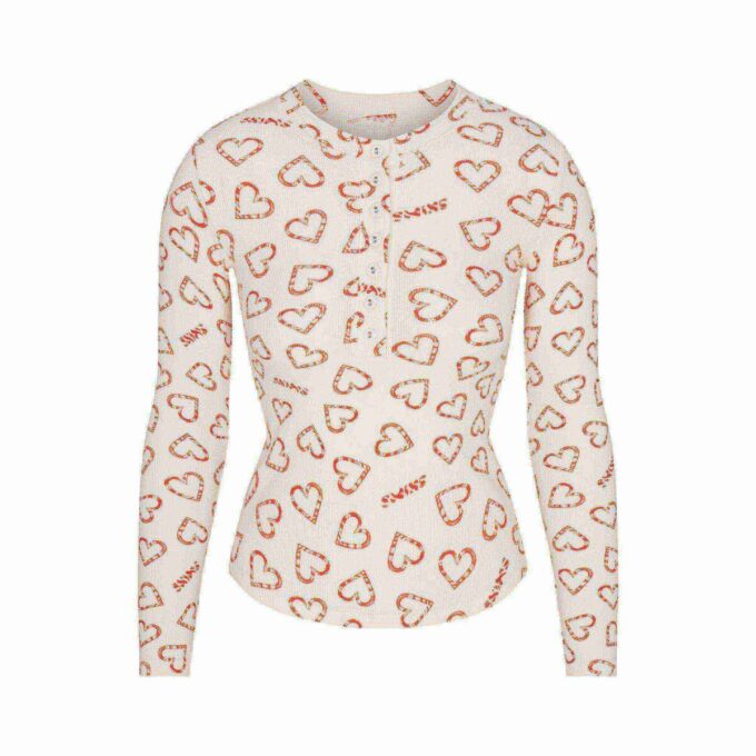 COTTON RIB HENLEY AND LEGGING SET