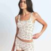 COTTON RIB LACE TANK AND SHORT SET COTTON RIB LACE TANK AND SHORT SET