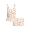 COTTON RIB LACE TANK AND SHORT SET COTTON RIB LACE TANK AND SHORT SET