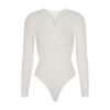 COTTON RIB LONG SLEEVE HENLEY BODYSUIT COTTON RIB LONG SLEEVE HENLEY BODYSUIT