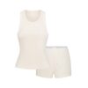 COTTON RIB SCOOP TANK AND SHORT SET