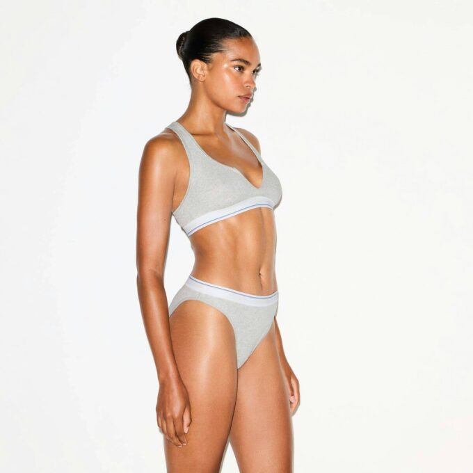 COTTON RIB SPLIT NECK BRALETTE COTTON RIB SPLIT NECK BRALETTE