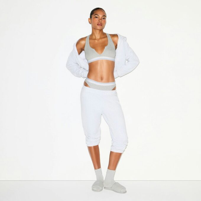 COTTON RIB SPLIT NECK BRALETTE COTTON RIB SPLIT NECK BRALETTE