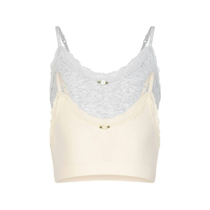 COTTON SEAMLESS JUNIORS LACE SCOOP BRALETTE 2-PACK COTTON SEAMLESS JUNIORS LACE SCOOP BRALETTE 2-PACK