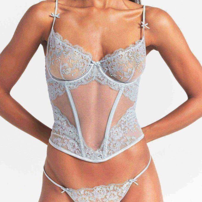 EMBROIDERED LINGERIE UNLINED CORSET EMBROIDERED LINGERIE UNLINED CORSET