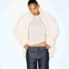 FAUX FUR OVERSIZED MOCK NECK JACKET FAUX FUR OVERSIZED MOCK NECK JACKET