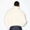 FAUX FUR OVERSIZED MOCK NECK JACKET FAUX FUR OVERSIZED MOCK NECK JACKET