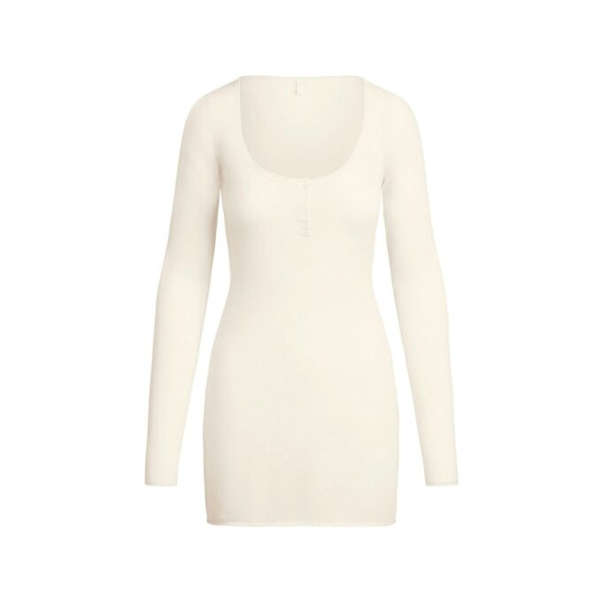 FEATHERWEIGHT CASHMERE HENLEY MINI DRESS