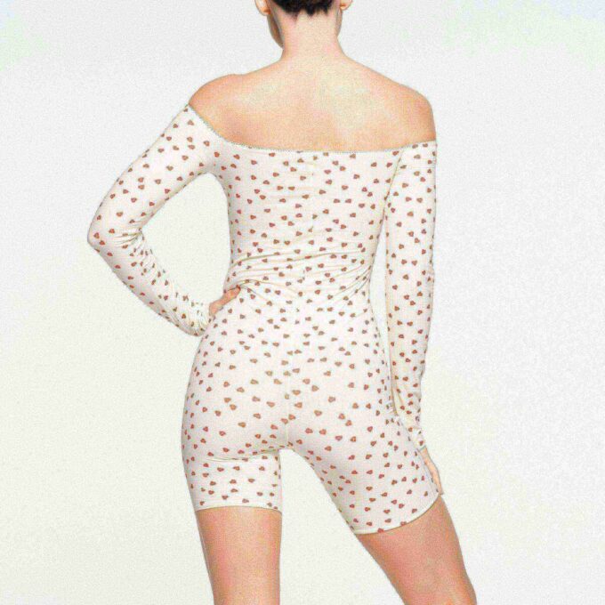 FITS EVERYBODY PICOT OFF THE SHOULDER ONESIE