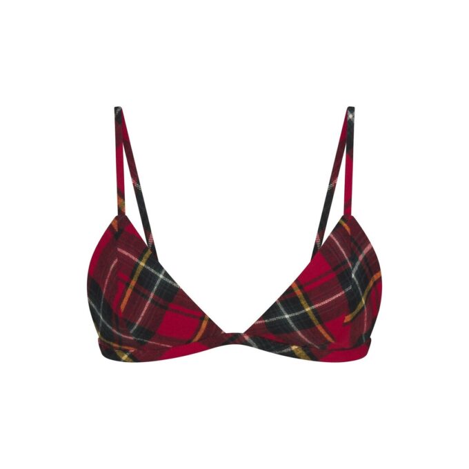 FLANNEL SLEEP TRIANGLE BRALETTE