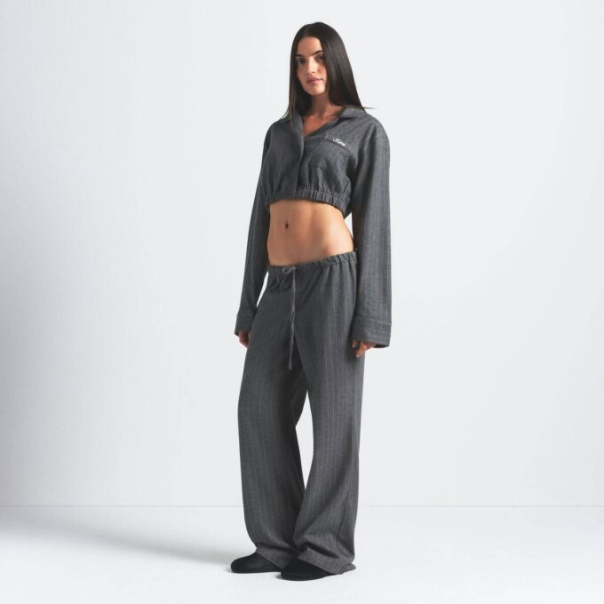 HEAVY FLANNEL CROPPED SLEEP SET