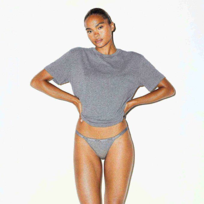 LIGHTWEIGHT COTTON LOGO PICOT STRING BIKINI LIGHTWEIGHT COTTON LOGO PICOT STRING BIKINI