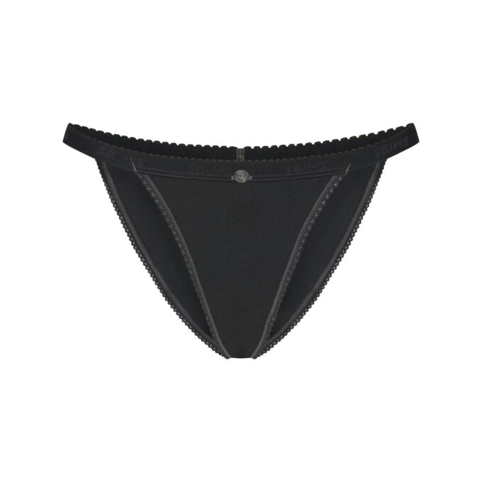 LIGHTWEIGHT COTTON LOGO PICOT STRING BIKINI LIGHTWEIGHT COTTON LOGO PICOT STRING BIKINI