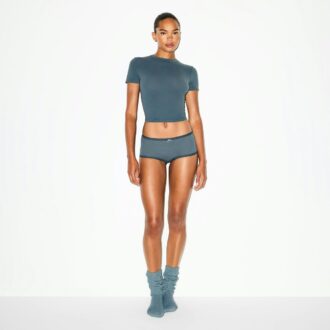 LIGHTWEIGHT COTTON POINTELLE LACE BOY SHORT