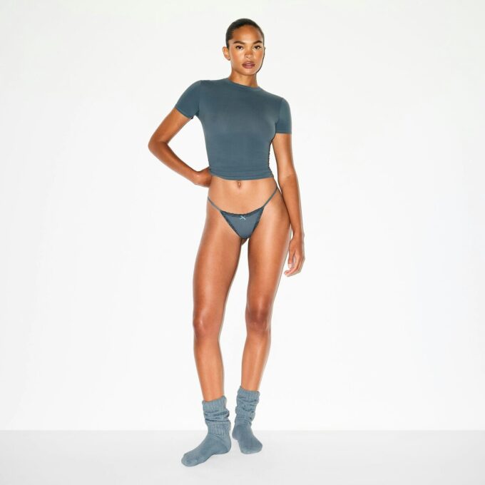 LIGHTWEIGHT COTTON POINTELLE LACE STRING THONG LIGHTWEIGHT COTTON POINTELLE LACE STRING THONG