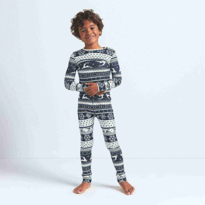 LOGO PLUSH POINTELLE KIDS LONG SLEEVE SET