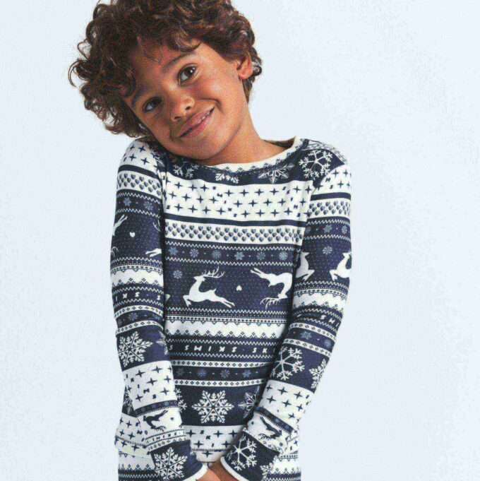 LOGO PLUSH POINTELLE KIDS LONG SLEEVE SET