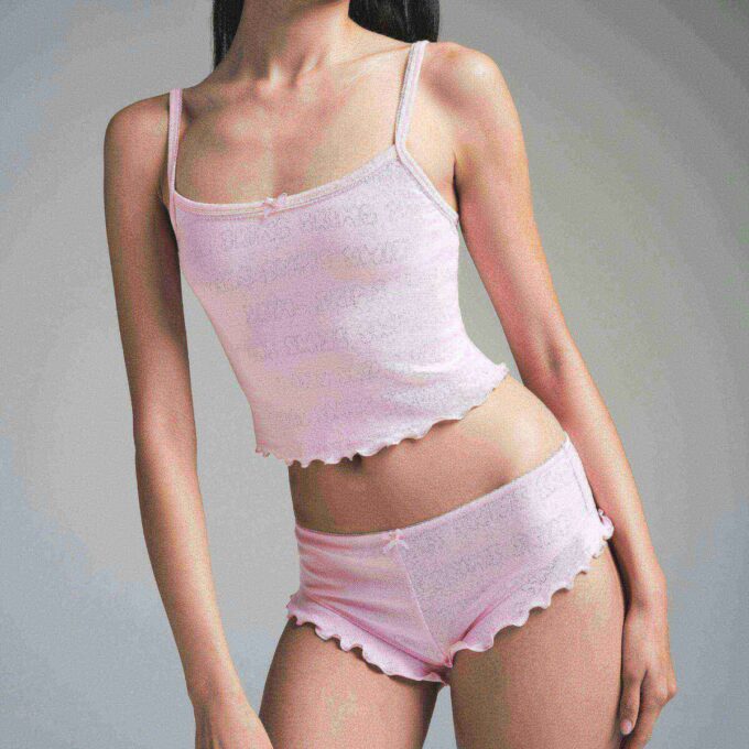 LOGO POINTELLE CROPPED CAMI SET