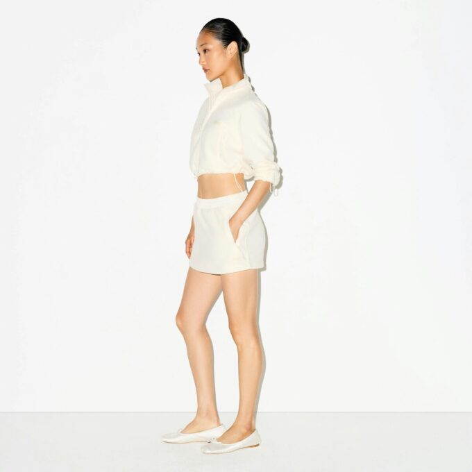 OUTDOOR FLEECE CROPPED 3/4 SLEEVE JACKET