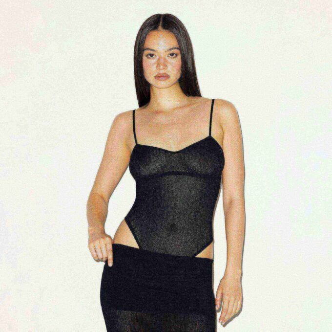 SHEER KNIT CAMI BODYSUIT SHEER KNIT CAMI BODYSUIT