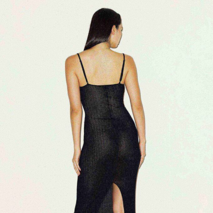 SHEER KNIT LONG CAMI DRESS SHEER KNIT LONG CAMI DRESS