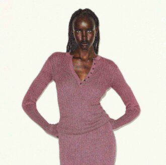 SHEER KNIT LONG SLEEVE HENLEY