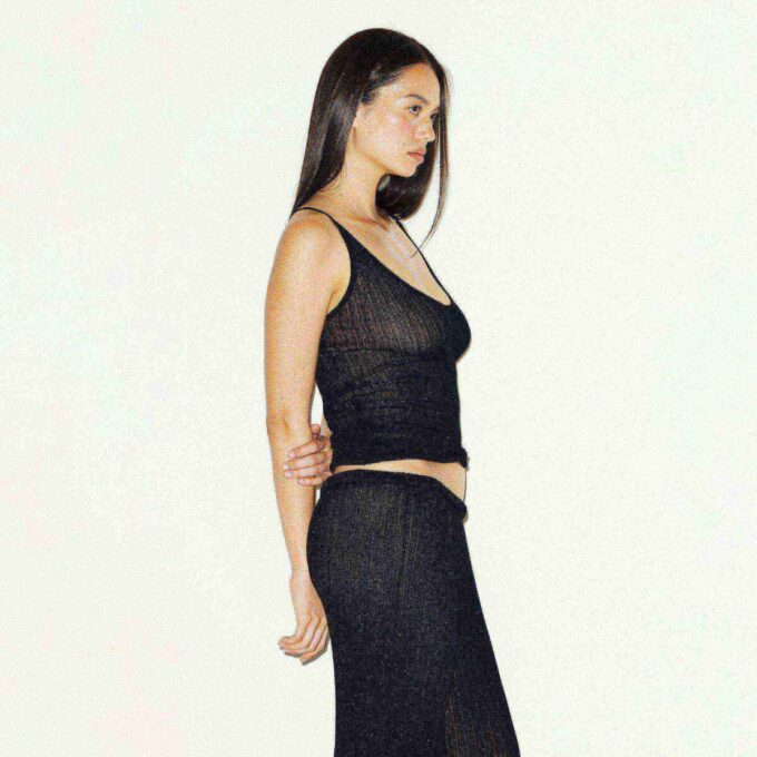 SHEER KNIT PLUNGE TANK