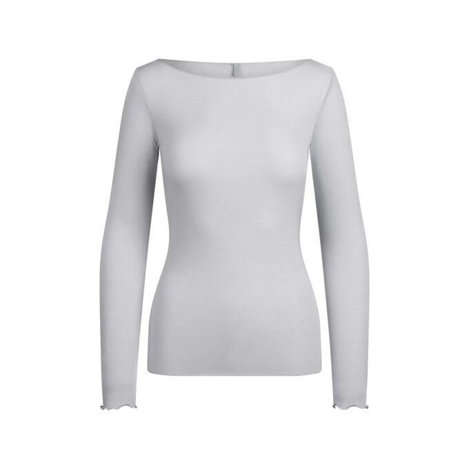 SHEER MODAL LONG SLEEVE BOATNECK TOP SHEER MODAL LONG SLEEVE BOATNECK TOP